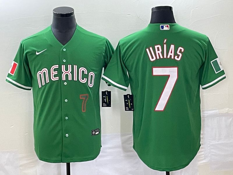 Men 2025 World Cup Mexico #7 Urias Green Nike MLB Jersey style 3187->more jerseys->MLB Jersey